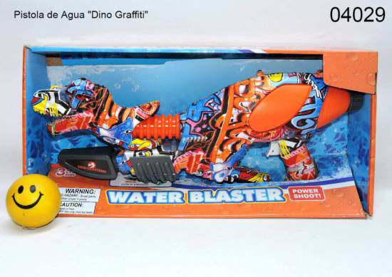 Imagen de PISTOLA DE AGUA "DINO GRAFITI NARANJA" EN CAJA 2.24